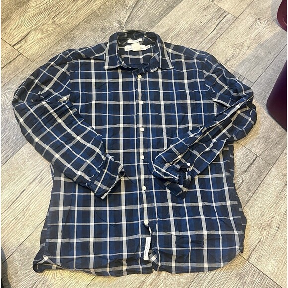 Regular L.O.G.G. Label of Graded Goods Mens Blue Plaid Medium H&M Dress Shirt - Picture 1 of 5